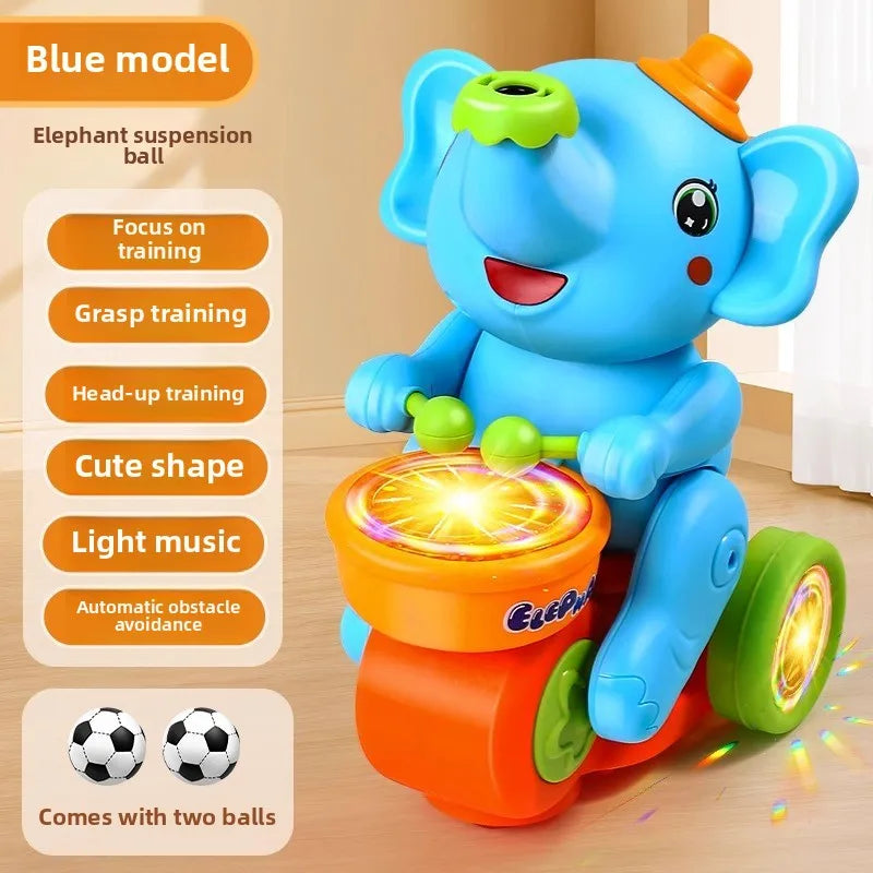 Musical Walking Elephant Drummer Toys for  Kid Musical Toy with LED Light Music Sensory Activity Toys Learning Educational Toys
