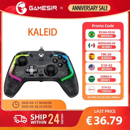 Original GameSir Kaleid Flux - Xbox Controller Wired Gamepad for Xbox Series X, Xbox Series S, Xbox One game console Hall Effect