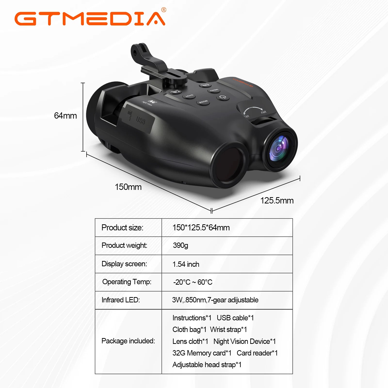 Gtmedia N4 Night Vision Binoculars Featuring Adjustable Brightness 5x Zoom And 1080p Video Recording For Outdoor Adventures