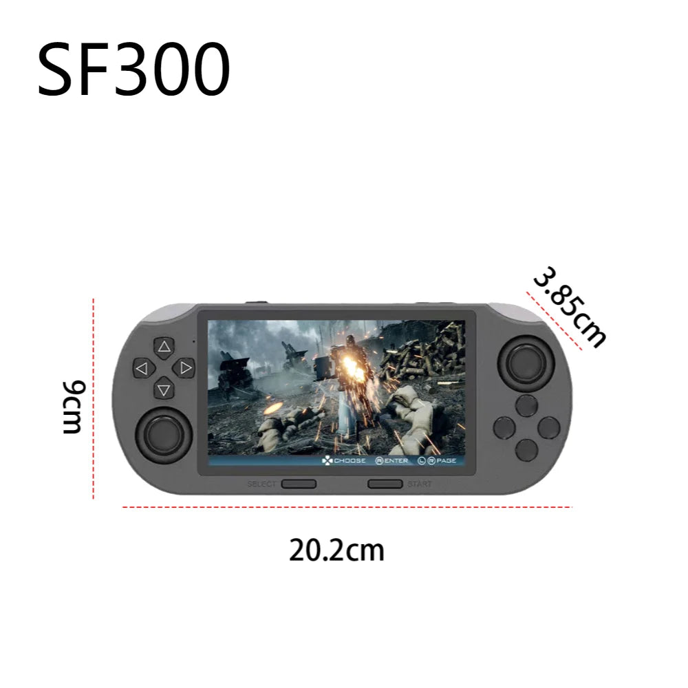 SF300 Handheld Game Console 4.5 Inch IPS Screen Retro Gaming Console USB Rechargeable Retro Handheld Video Game Console