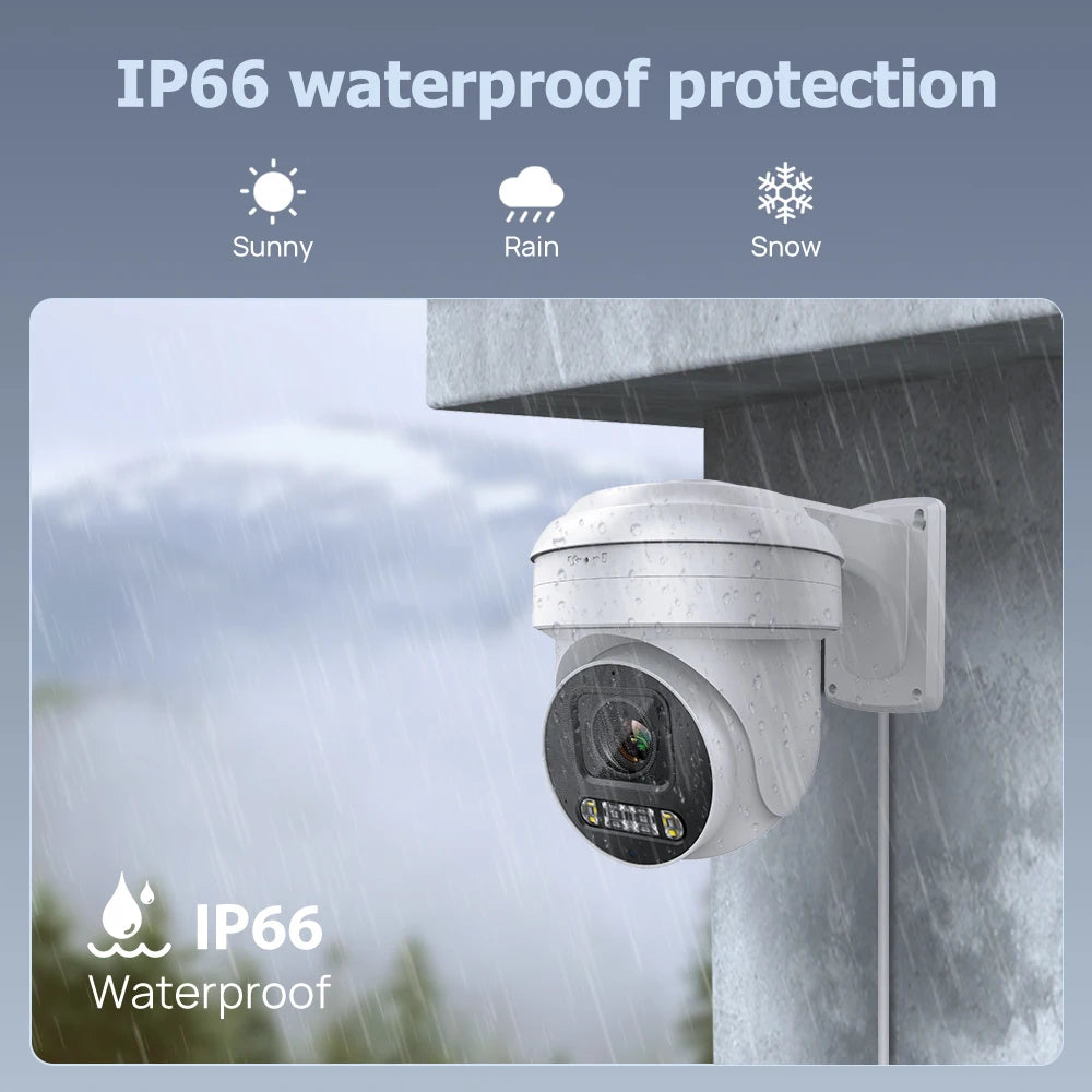 Vikylin Hikvision compatible 8MP 5X Zoom PTZ IP Camera with 2-Way Audio MD2.0 IP66 Outdoor Video Surveillance Camera Onvif CCTV