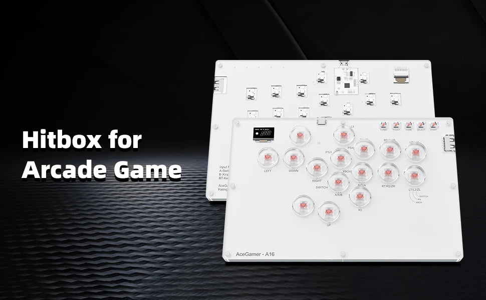 Arcade Stick 16Keys All-Button Gamerfinger with Turbo & RGB, Arcade leverless Controller Street Fight for PC/PS3/PS4/Steam