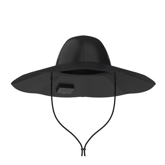 ECOFLOW Power Hat, Solar Charging Bucket Fishing Hat, Dual USB-A/USB-C Ports, SPF 50+ Wide Brim Sun Hats, XLarge 24 in, Black