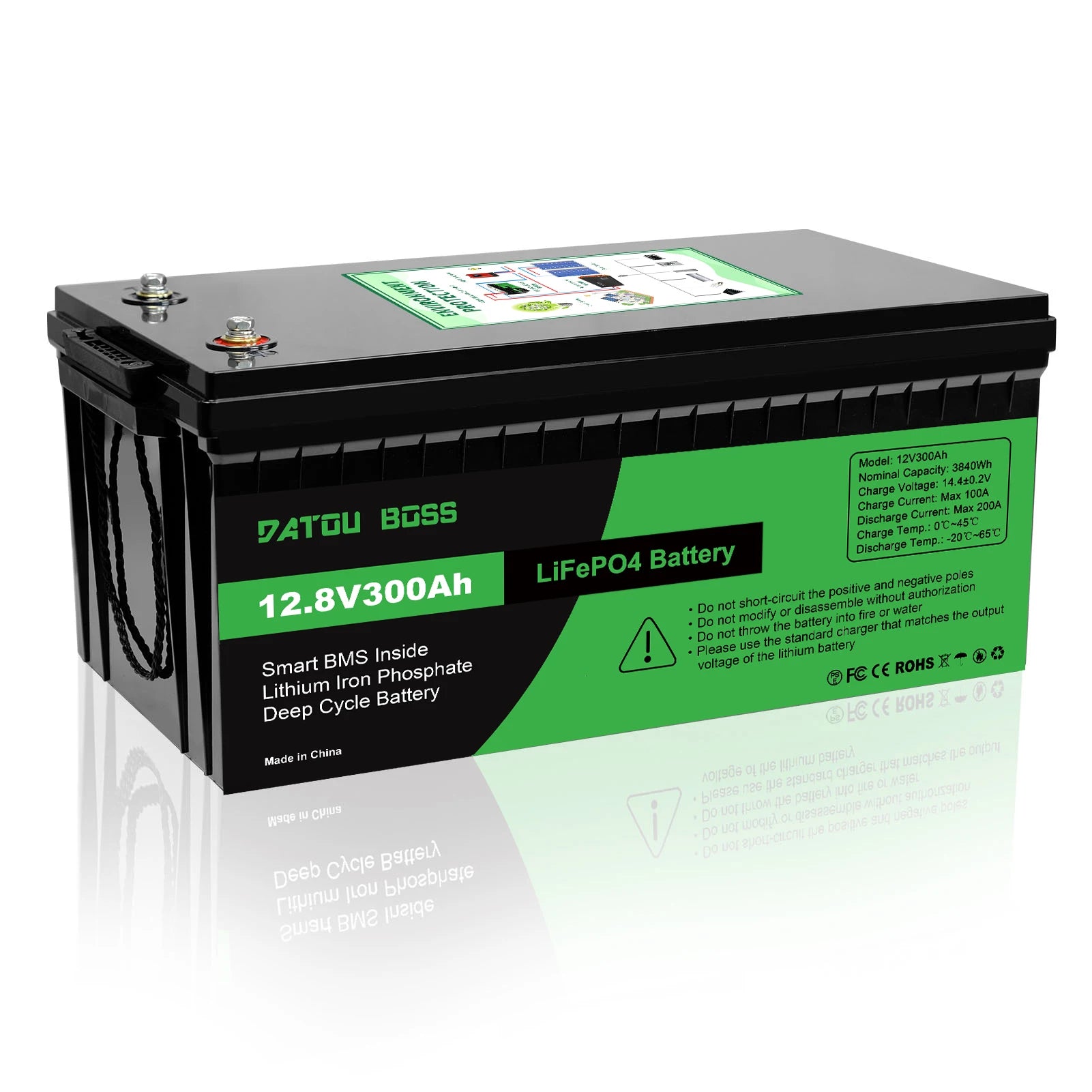 DATOUBOSS Lithium Battry 12V100A200A300A LiFePO4 battery rechargeable Solar Generator With BMS Solar Storage System Deep Cycle