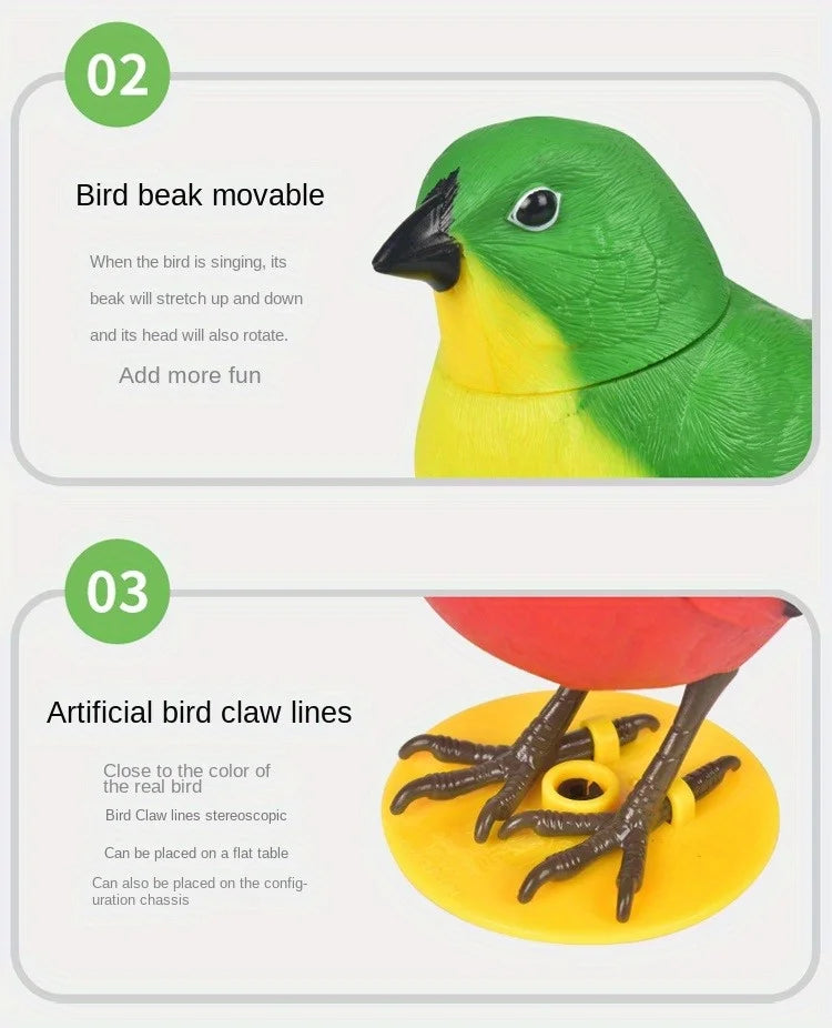 Electric Singing Bird Toy Cute Interactive Bird Toy Simulation Electronic Bird Toys for Kids with Motion & Sound Control