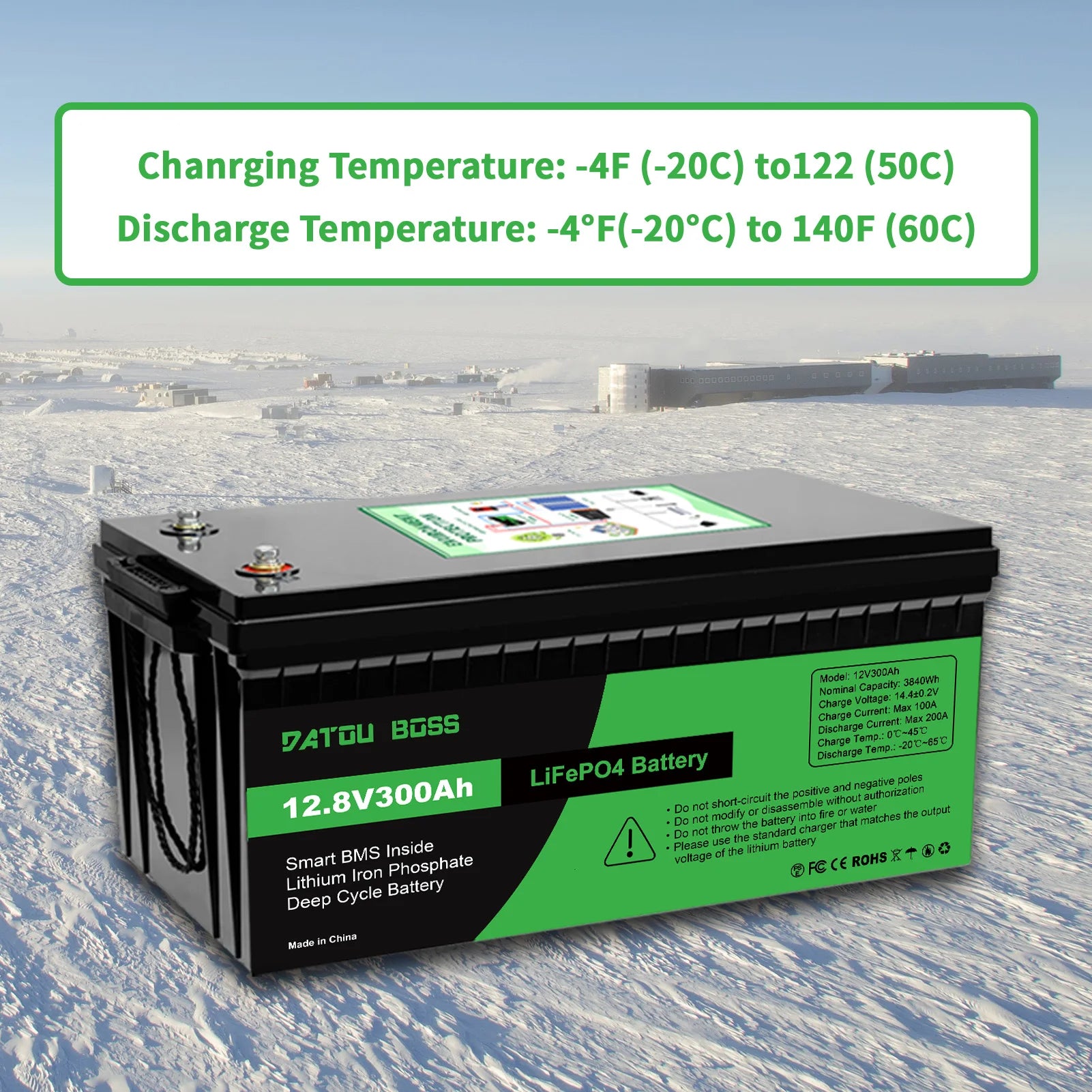 DATOUBOSS Lithium Battry 12V100A200A300A LiFePO4 battery rechargeable Solar Generator With BMS Solar Storage System Deep Cycle