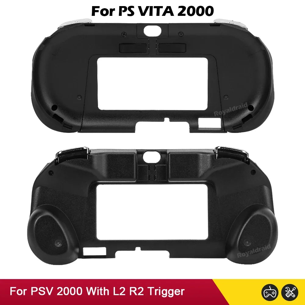 Gamepad Hand Grip Joystick Stand Shell Case Protect with L2 R2 Trigger Button For PS VITA 2000 PSV 2000 Slim + Front L2 R2 Kits