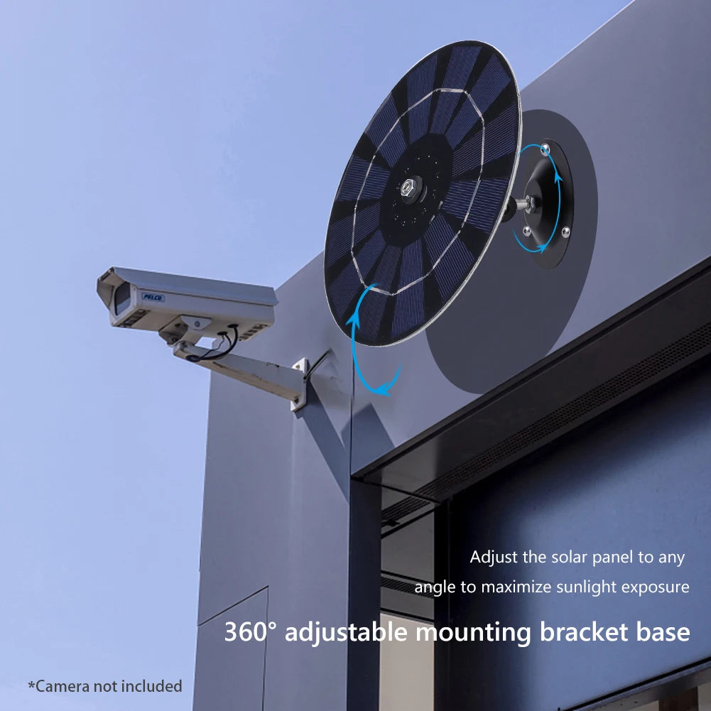 5W 5V IP Security Camera Charger Power Supply Monocrystalline Portable Solar Panel USB Wall Mount for Doorbell Courtyard Lights