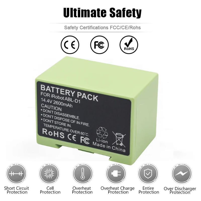 New 14.4V 2600mAh/3200MAH i7 Battery Replacement for iRobot Roomba e & i Series i7+ e5 7150 7550 i3 3150 i3+ 3550 i4 4150 Part
