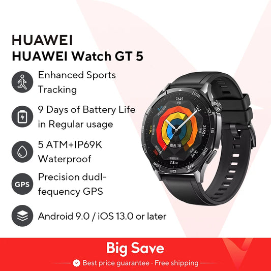 HUAWEI WATCH GT 5 Smartwatch, Health Tracking , Buit-in Map,Replay Message,compatible with iOS and Android HUAWEI WATCH GT5