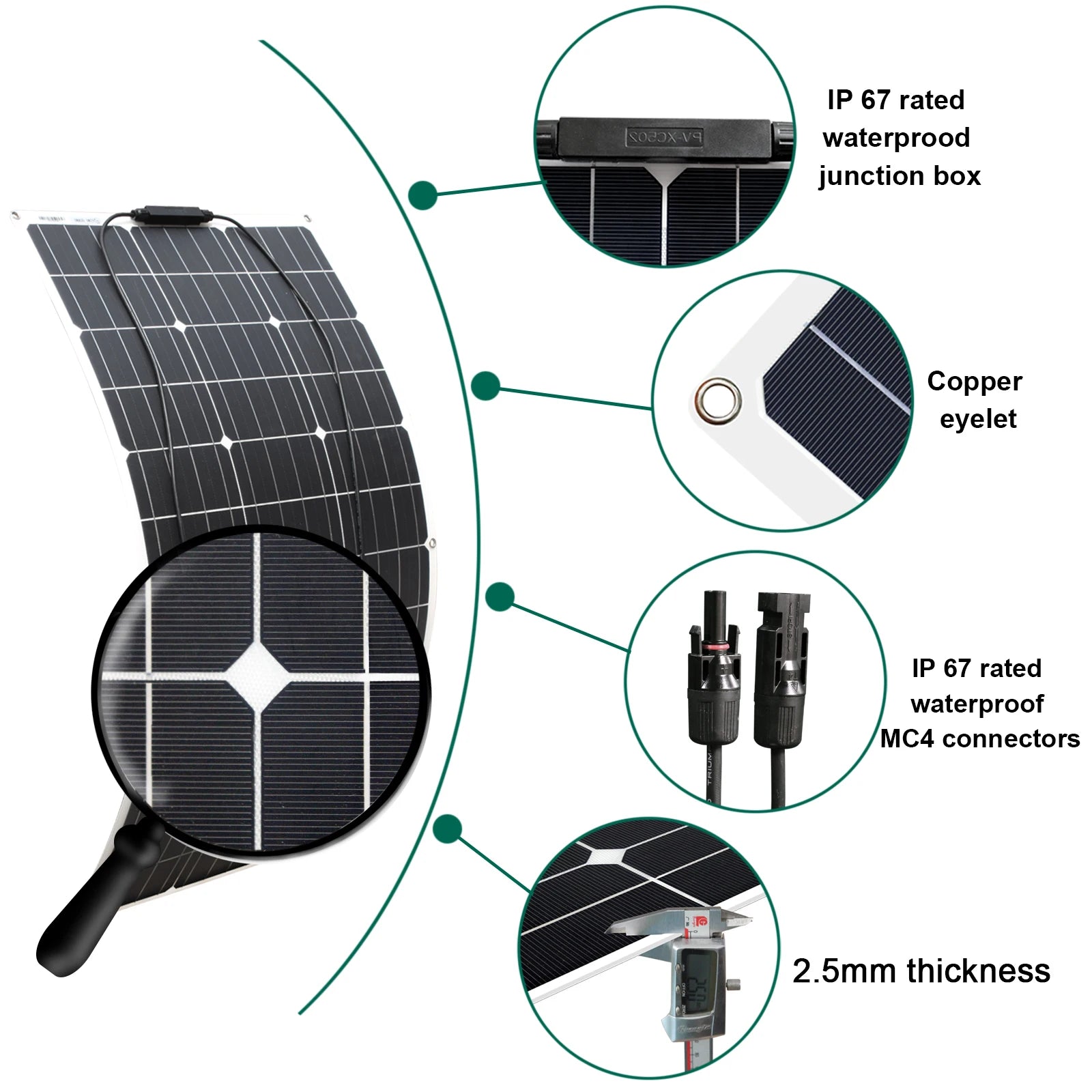 Bendable Solar Panel Accessories and Solar Panel System ETFE 100w 200w 300w 400w 500w 600w