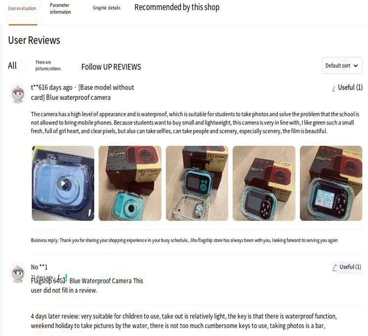 Waterproof children's camera HD digital photography video games Student travel Holiday gifts Toy mini camera