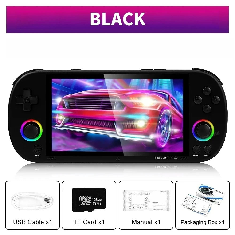 Trimui Smart Pro Handheld Game Console 4.96''IPS Screen Joystick RGB Lighting Linux System Smartpro Retro Video Game Player Gift