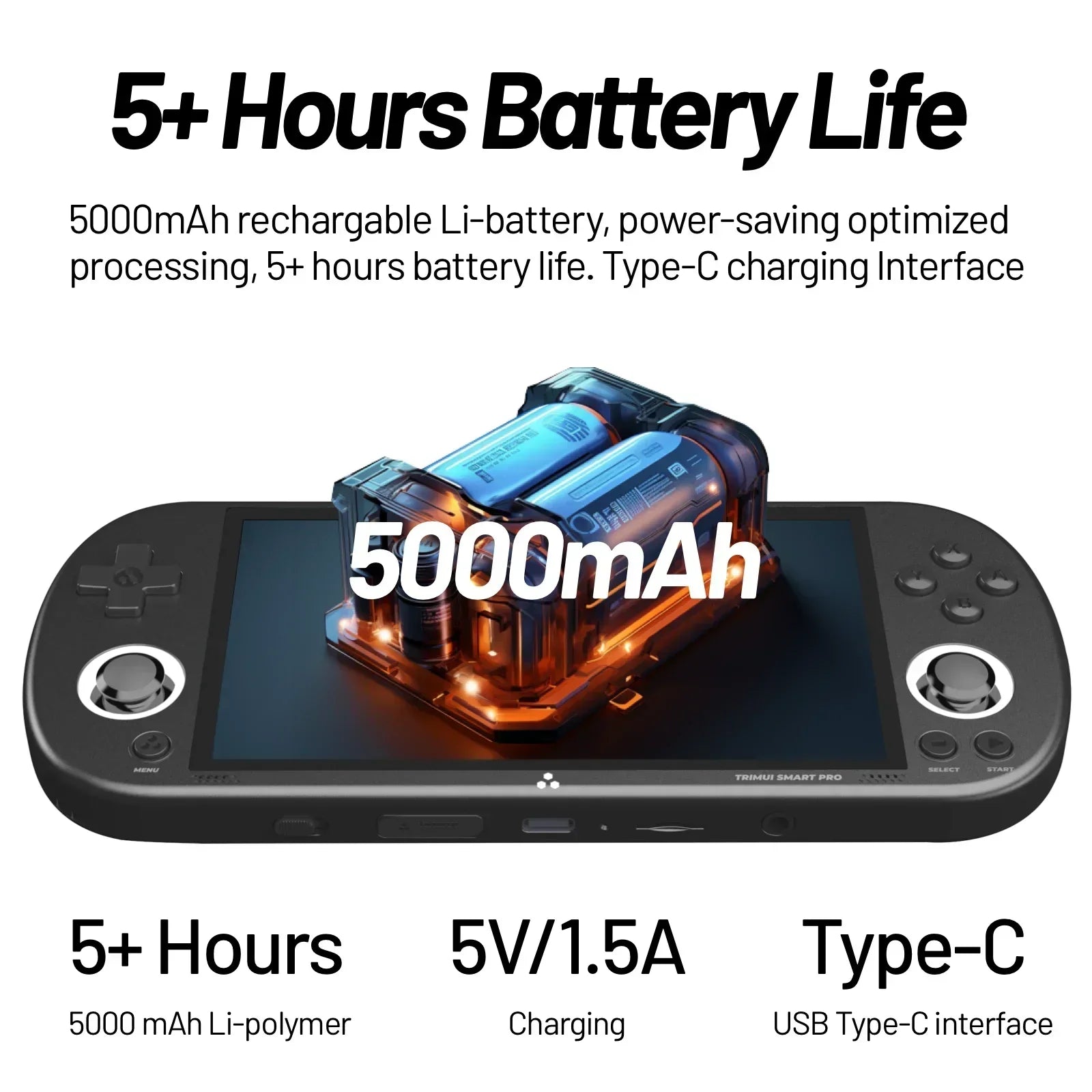AMPOWN Trimui Smart Pro Handheld Game Players Consoles 4.96'' IPS Screen Linux Portable Console Retro Video Game US Warehouse