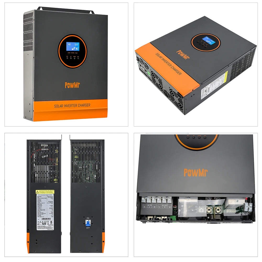 PowMr 5000W 48V 110/120VAC Output MPPT Hybrid Solar Inverter PV 500VDC With MPPT 80A Charger Controller Support Lithium Battery