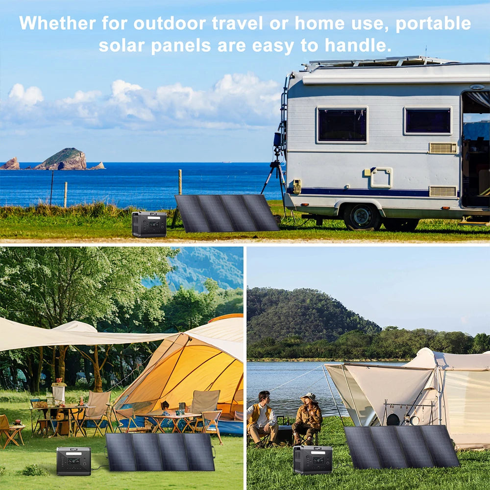 Solar Generator 2160WH 2304WH Long-life LiFePO4 Portable Power Station & 200W Solar Panel  for Home Campervan Up to 2400W Output