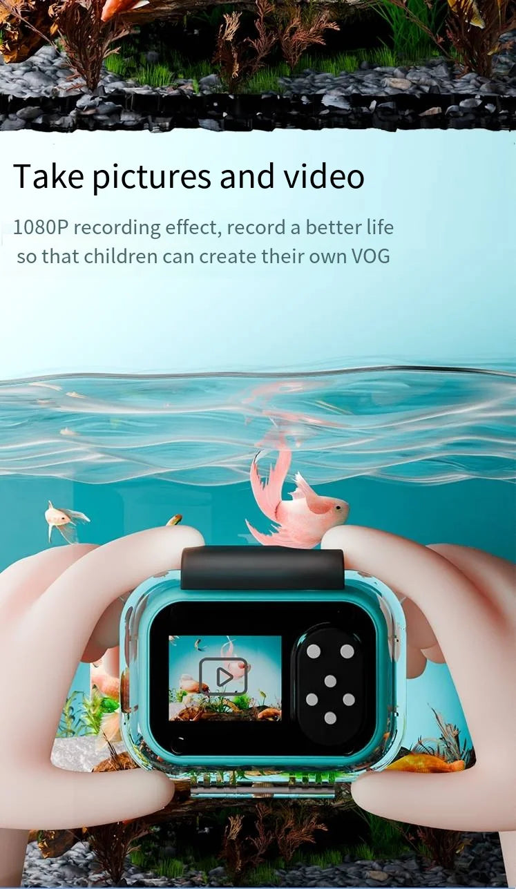 Waterproof children's camera HD digital photography video games Student travel Holiday gifts Toy mini camera