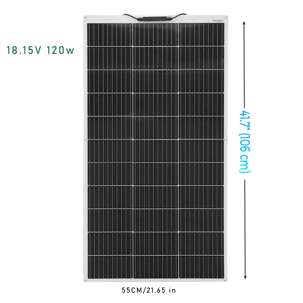 Solar panel kit Flexible Module 18V 120W 240w 360w 480w 600w 720w 12V or 24v photovoltaic for Motorhome Battery  Home Charger