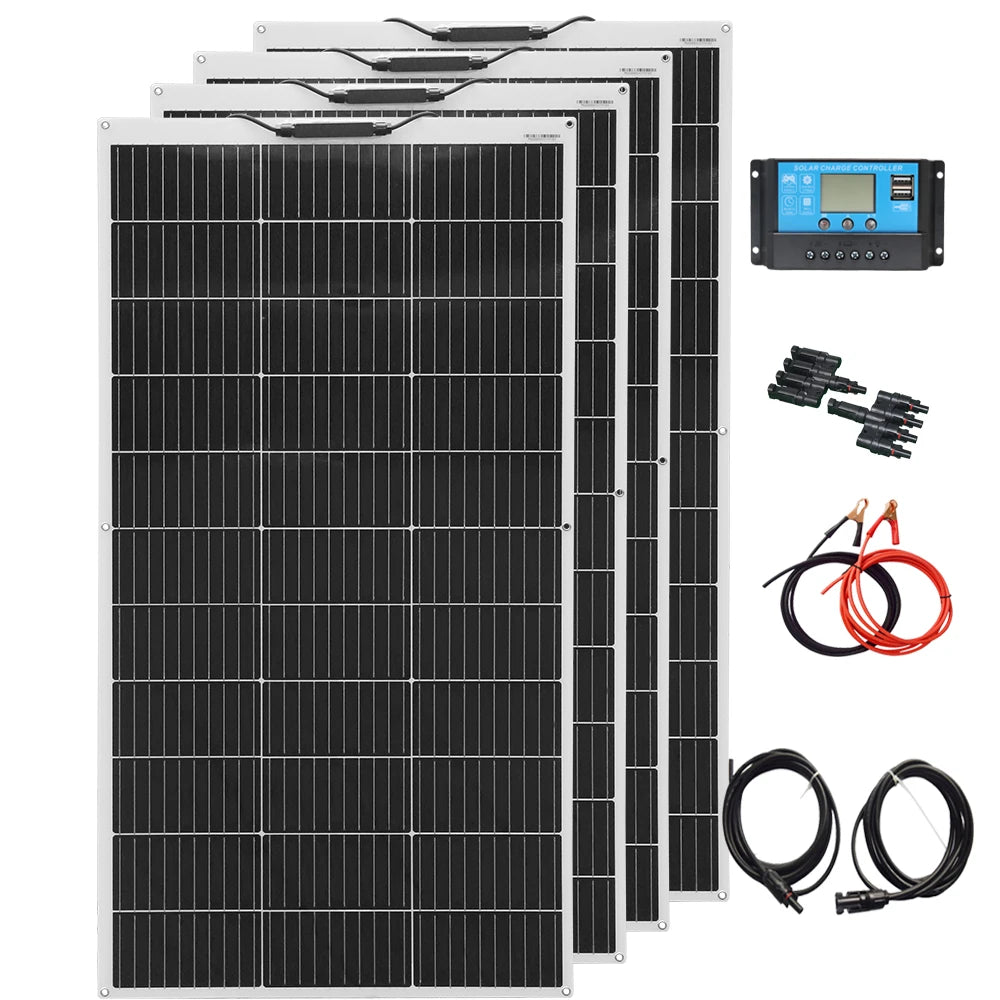 Solar panel kit Flexible Module 18V 120W 240w 360w 480w 600w 720w 12V or 24v photovoltaic for Motorhome Battery  Home Charger