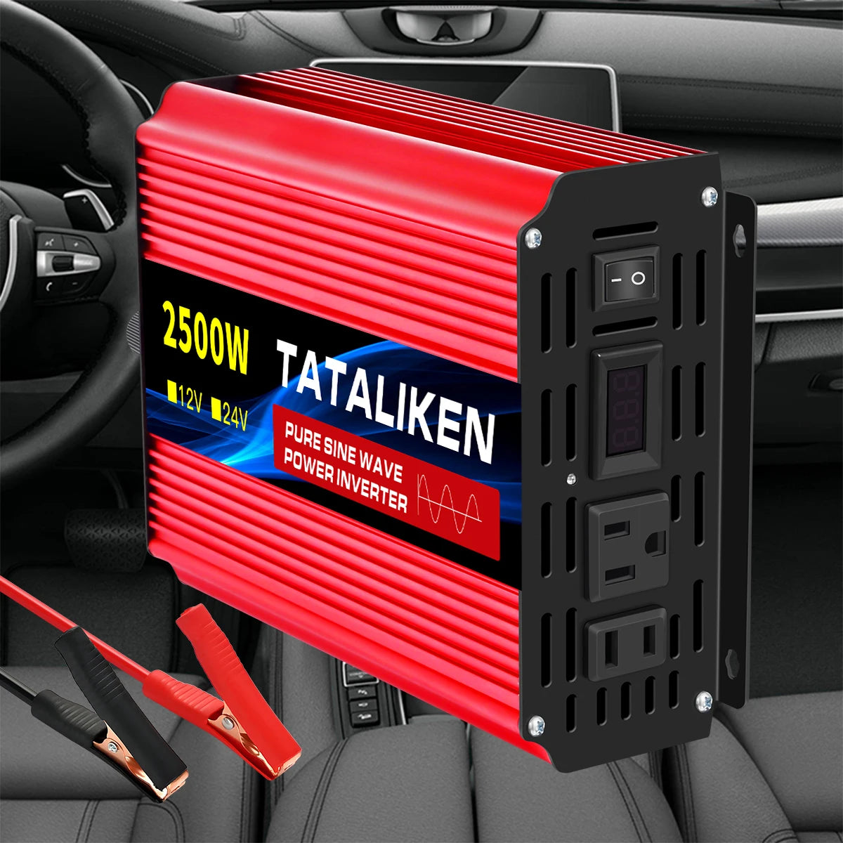 1000W/22000W/3000W/4000W 2 Sockets  Household Car Inverter DC12V to AC110V Pure Wave String 60HZ