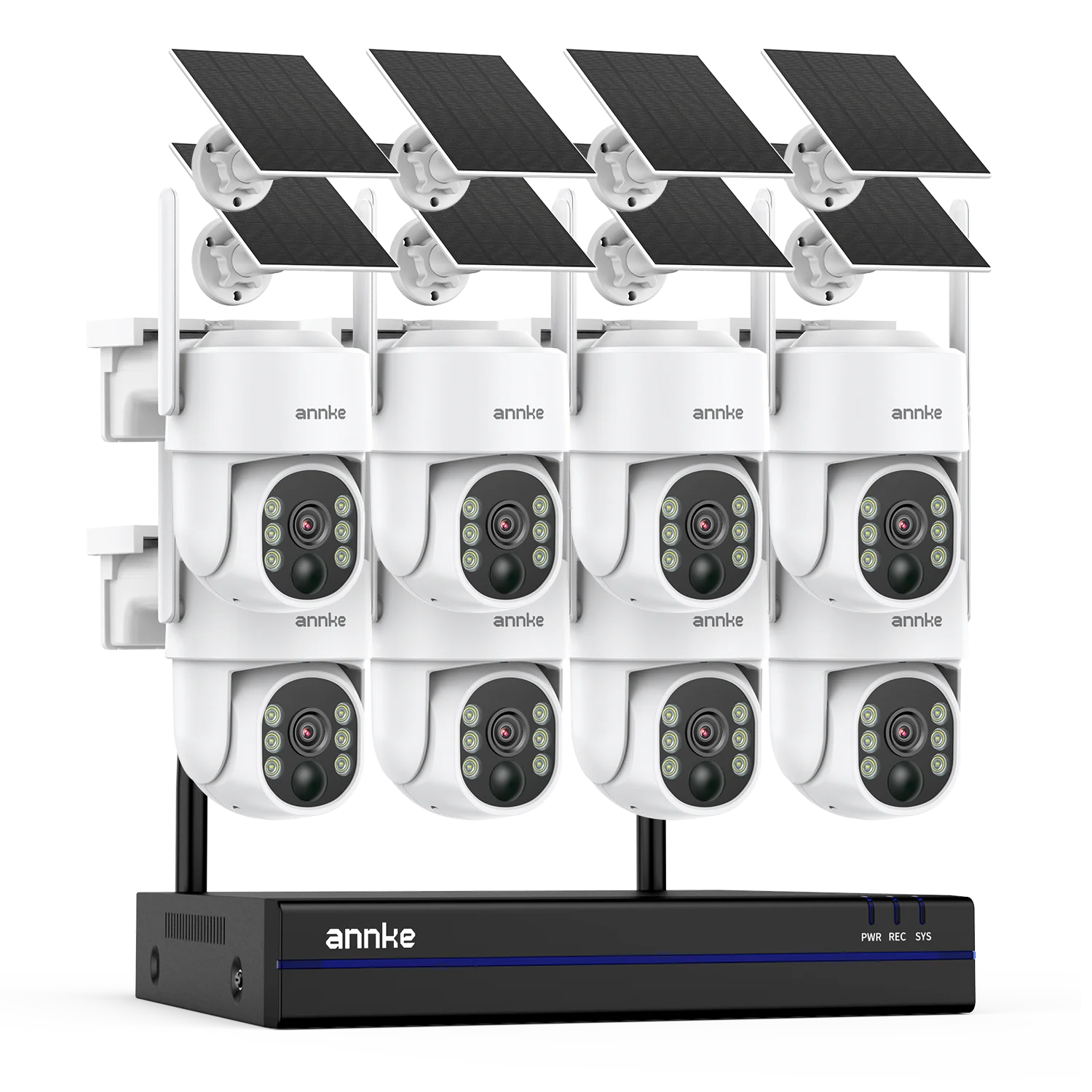 ANNKE 4MP Wireless surveillance system 16CH NVR wifi surveillance camera kit Audio Battery solar surveillance cameras outdoor