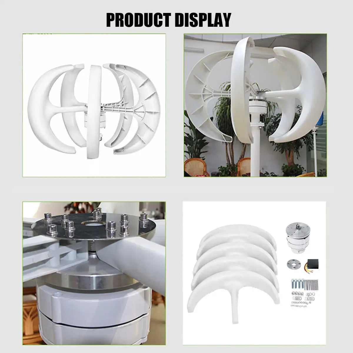 5000W Vertical Wind Turbine 12V 24V 48V Small Windmill Free Energy 220V Household Farm Sent To MPPT Controller