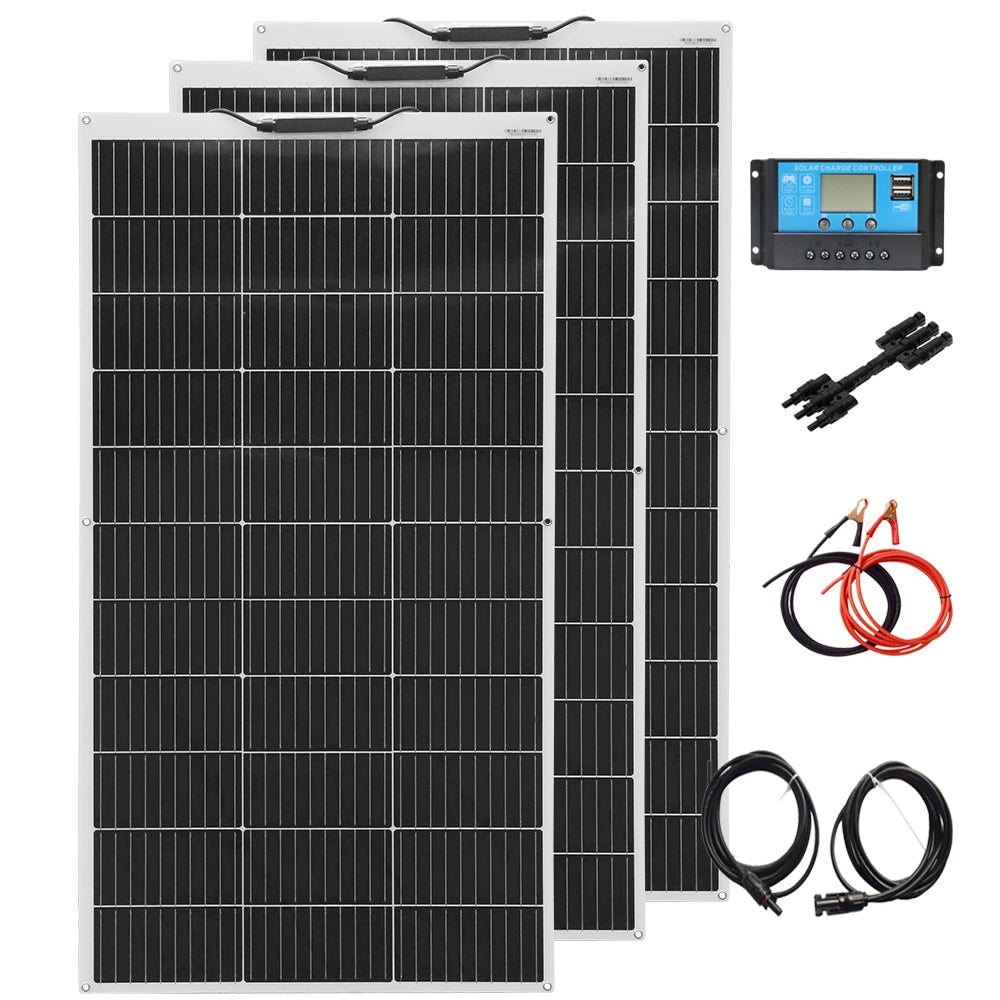 Solar panel kit Flexible Module 18V 120W 240w 360w 480w 600w 720w 12V or 24v photovoltaic for Motorhome Battery  Home Charger