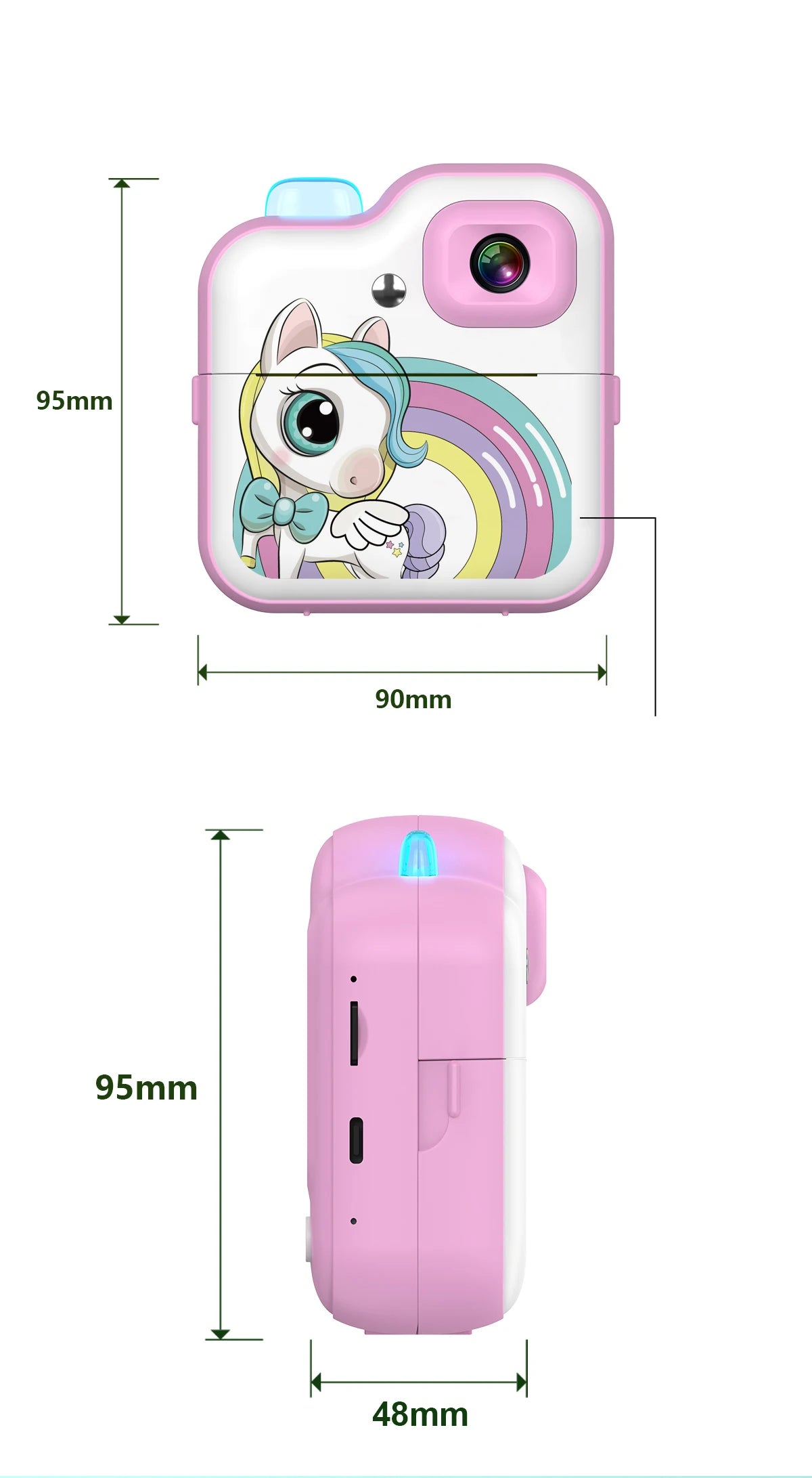 Children Camera Mini Instant Print Digital Camera 32G TF Card Inkless Printing Paper Kids Video Educational Toys For Kids Gift