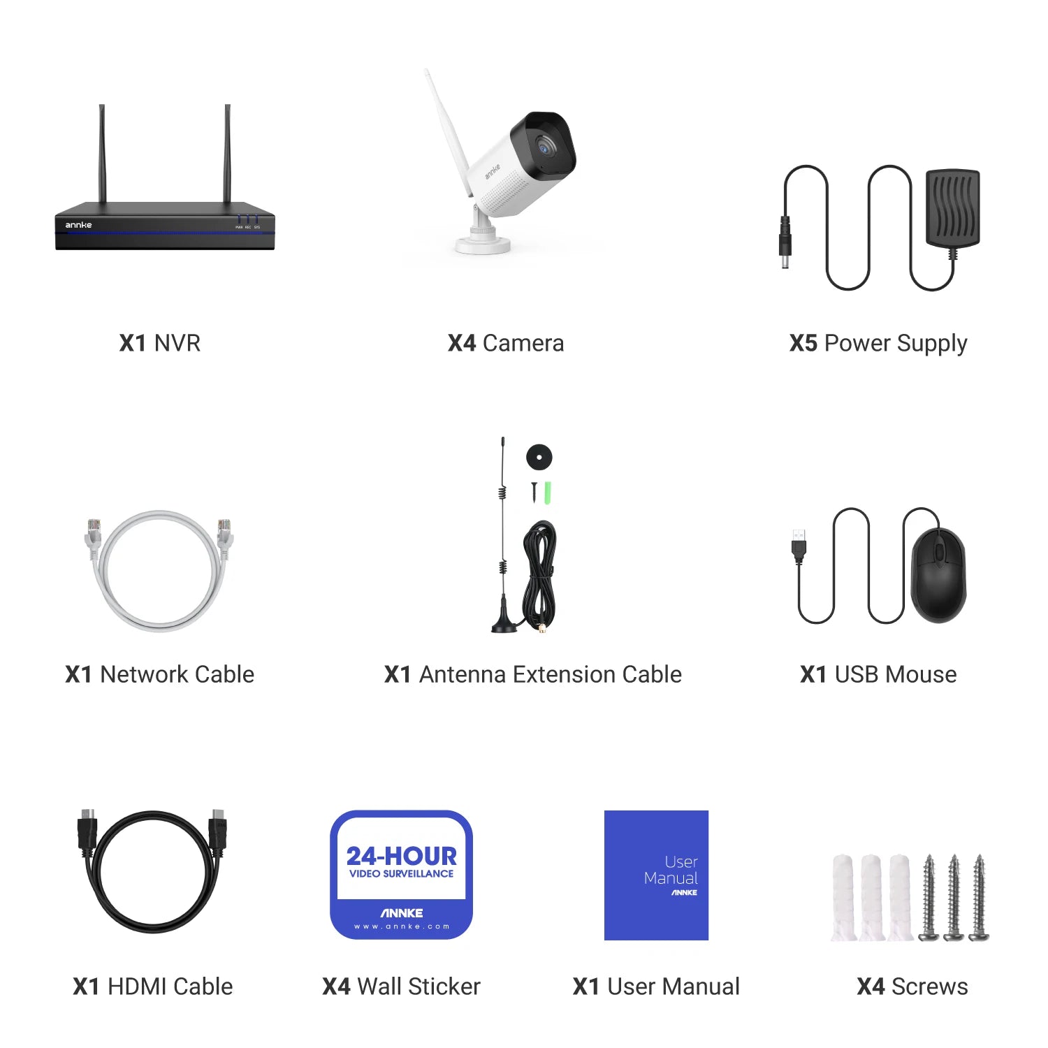 Annke 8MP Wireless CCTV System 16CH NVR Video Surveillance Kit Two Way Audio 4K poe camera 2/4/6/8 Pcs wifi security cameras