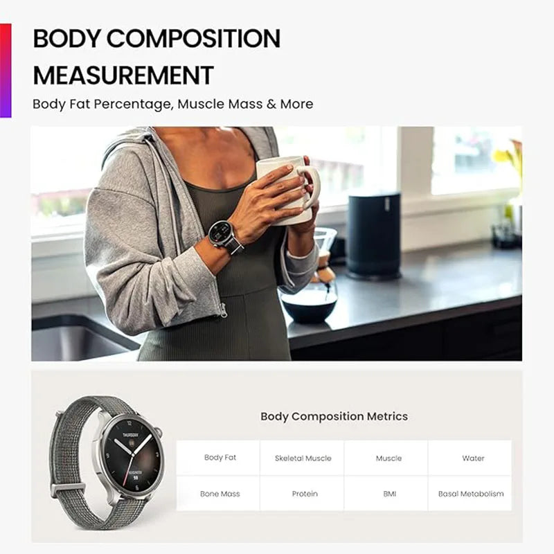 Amazfit Balance 46mm Smartwatch 1.5'' AMOLED Display 14 Days Battery Life 150+ Sports Modes For Android iOS Phone Zepp OS 3.0