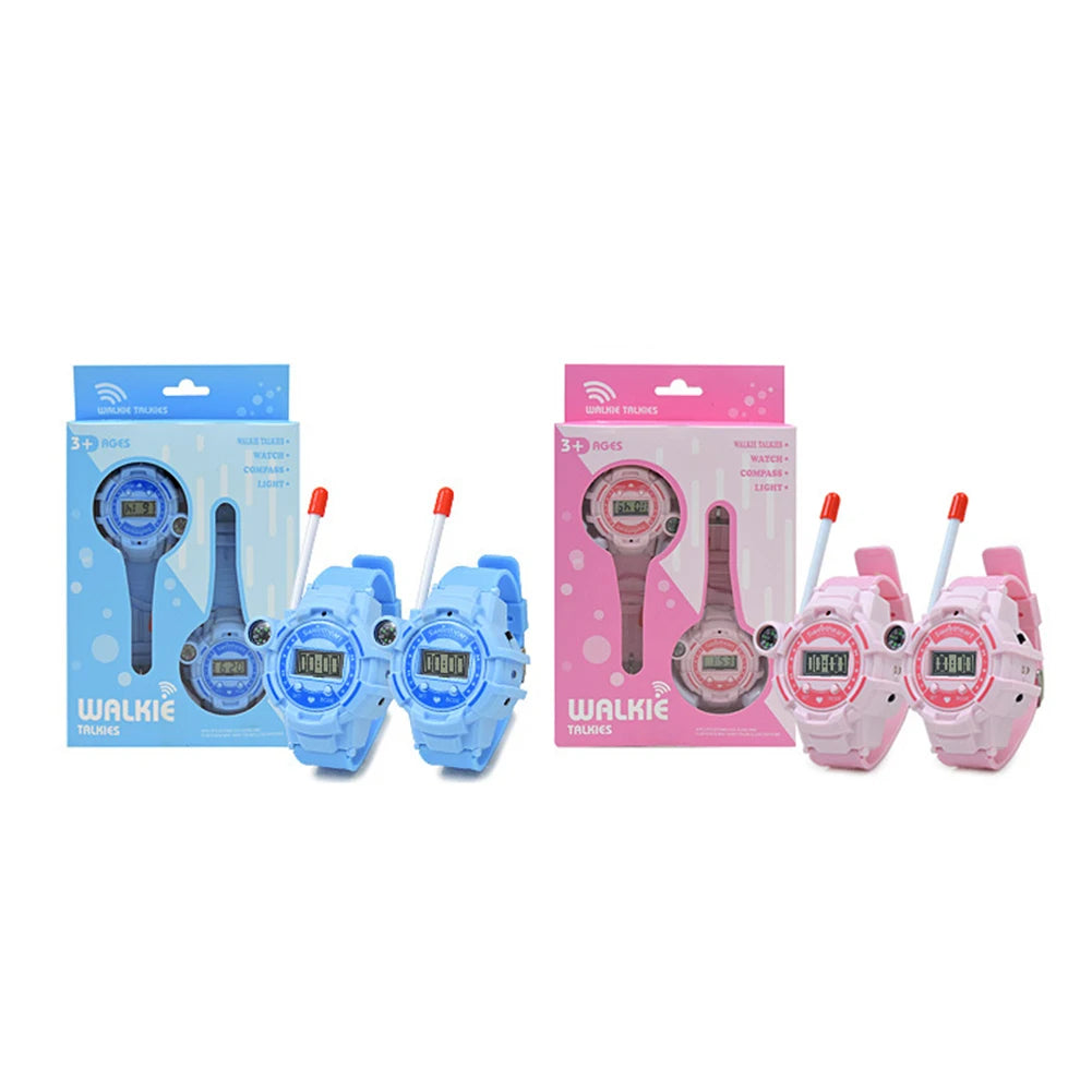 1 Pair Electronic Walkie Talkie Watch Interactive Kids Walkie Talkies Watch Toy Spying Gadgets Birthday Gift for Boys Girls