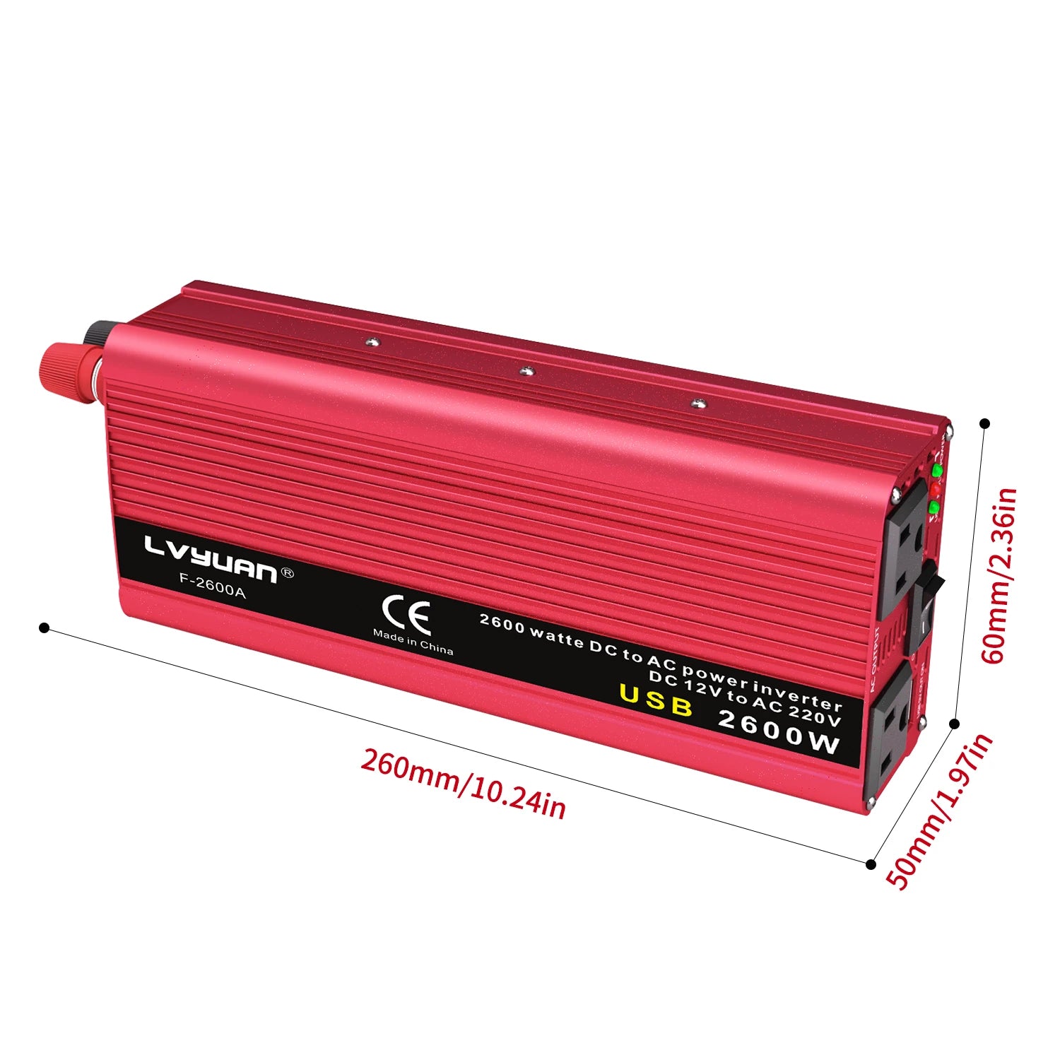 AC110V Power Inverter DC/AC 12V to 120V Car Inversor US Standard Socket 60Hz Outdoor Battery Adapter