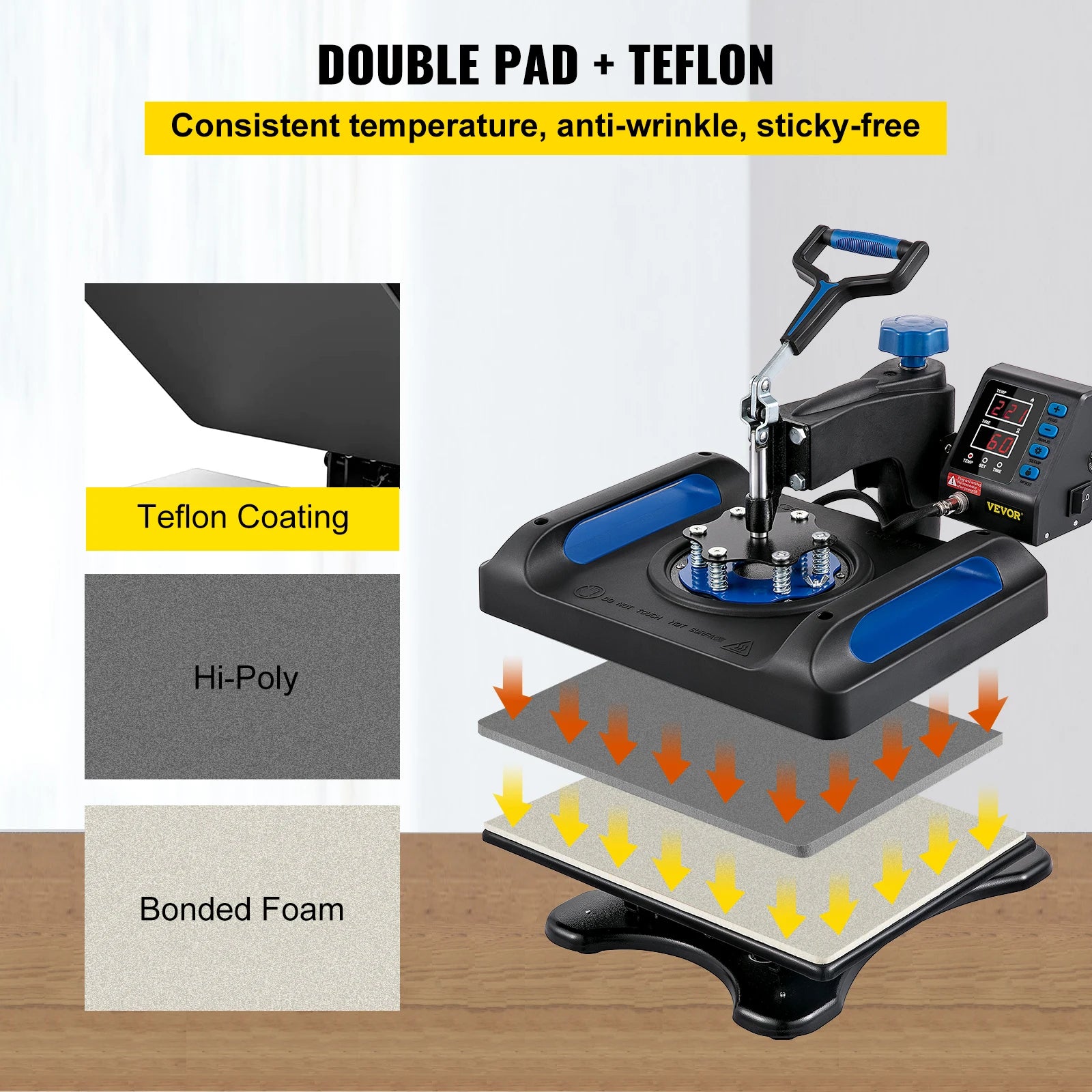 SucceBuy Heat Press Machine 12 x 15 /15x15 Inches Fast Heating 360 Swing Away Digital Sublimation T-shirt Vinyl Transfer Printer