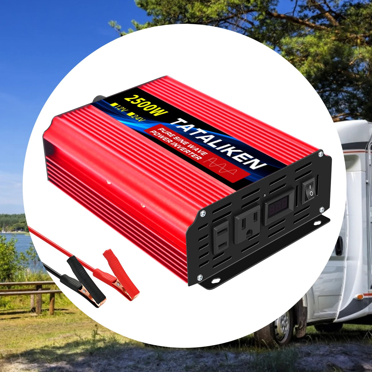 1000W/22000W/3000W/4000W 2 Sockets  Household Car Inverter DC12V to AC110V Pure Wave String 60HZ