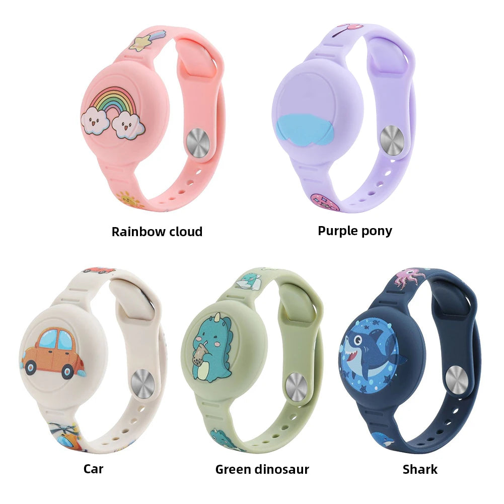 AirTag Bracelet Kid Children Anti-lost Bracelet Waterproof Silicone GPS Tracker Wristband for AirTag Kids Necklace Watch Band