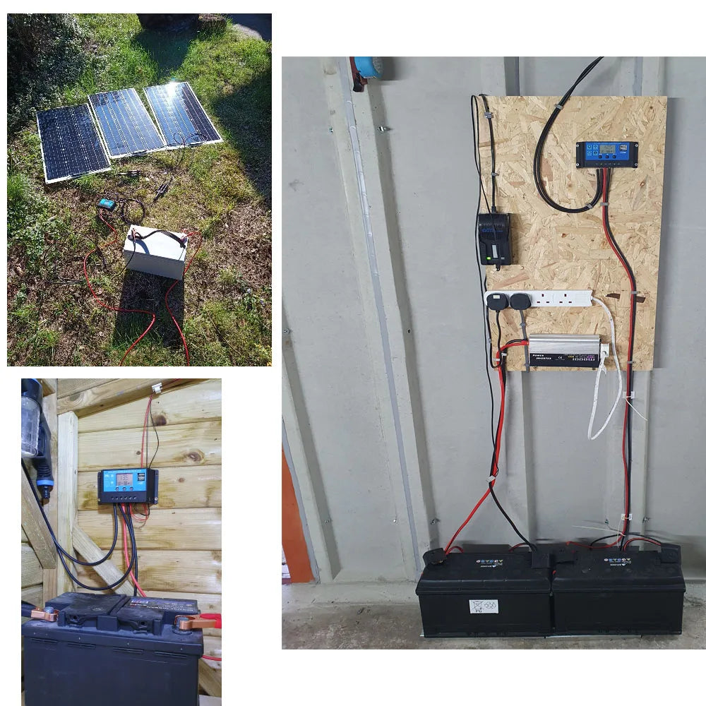 XINPUGUANG Flexible Solar Panel OR Monocrystalline Solar Battery Charger Kit Off- Grid System 1000W, 600W,400W,200W,100W