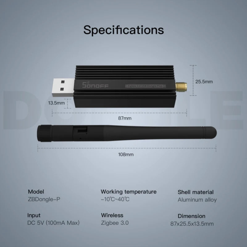 SONOFF ZBDongle-E Zigbee 3.0 USB Interface Capture Wireless Gateway Analyzer Works With ZHA Zigbee 2MQTT Sonoff Zigbee Series