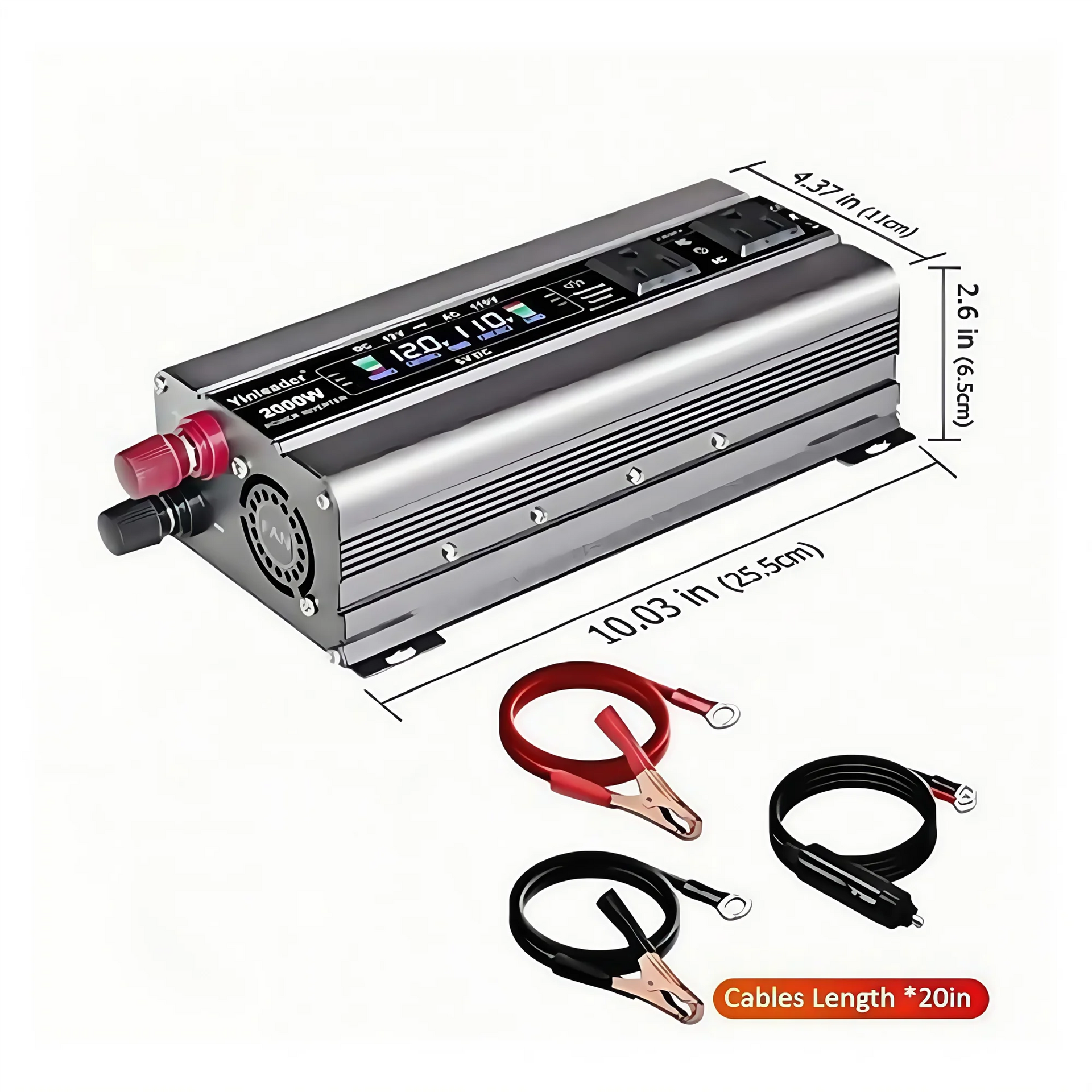 AC110V Power Inverter DC/AC 12V to 120V Car Inversor US Standard Socket 60Hz Outdoor Battery Adapter
