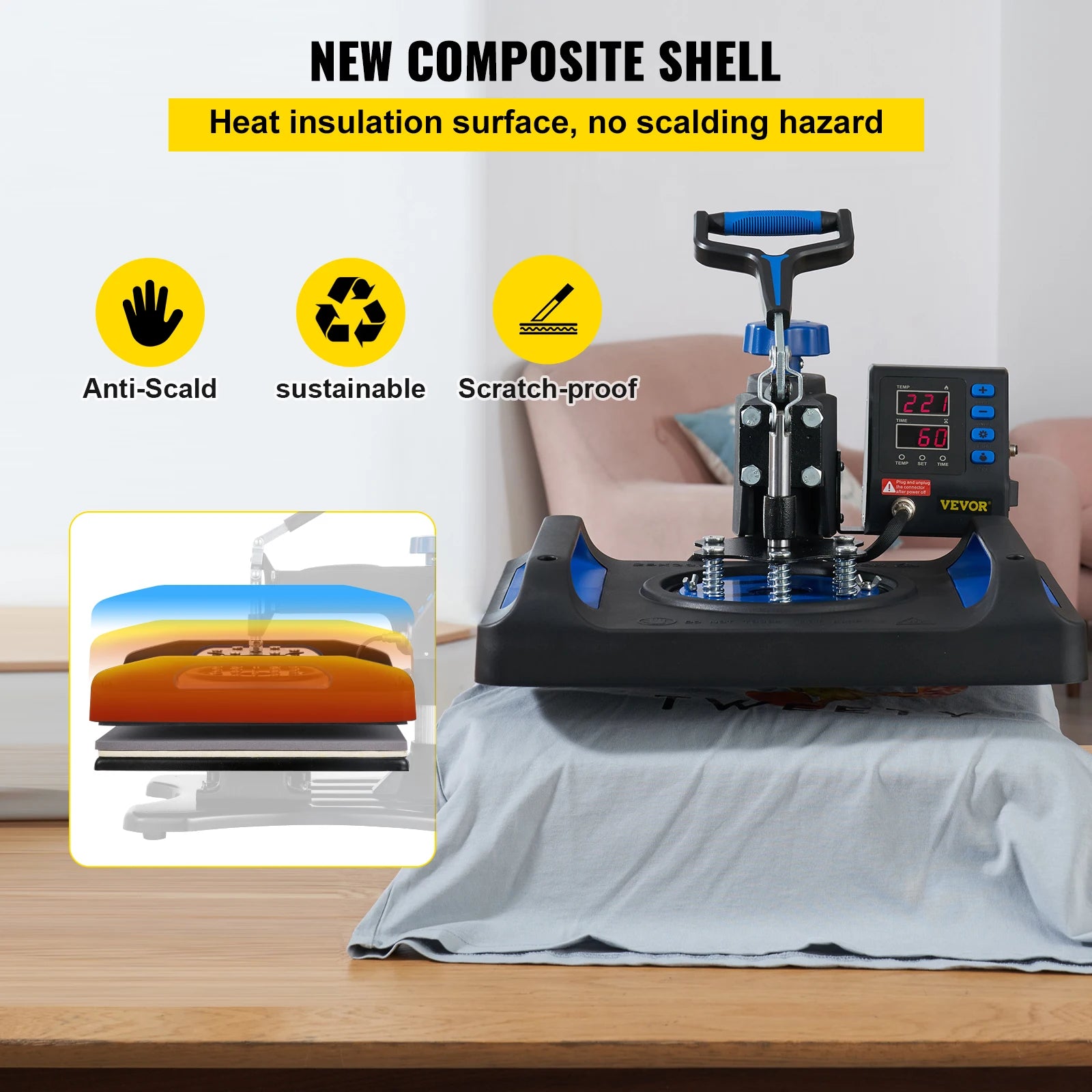 SucceBuy Heat Press Machine 12 x 15 /15x15 Inches Fast Heating 360 Swing Away Digital Sublimation T-shirt Vinyl Transfer Printer
