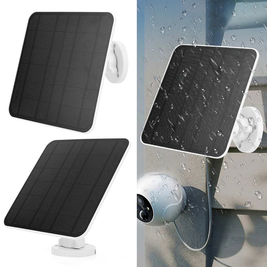 5V 30W Solar Panel Micro USB+Type-C 2in1 Outdoor Solar Charging Panel 9.8Ft Charging Cable for Security Camera for Eufycam 3C/2C