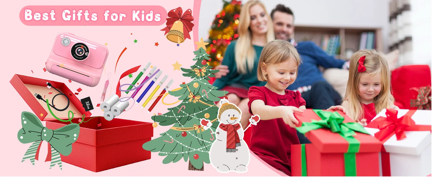 Kids Camera Instant Print 1080P HD Thermal Printing Camera 2.4 Inch Mini Digital Camera Toy For Toddle