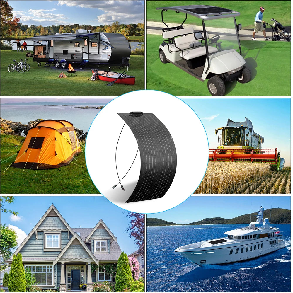 19.8V 50 Watt Flexible Solar Panel 12V 50W Solar Cell Power Generation System Waterproof  Panels For Car/RV/Yacht Battery Charge