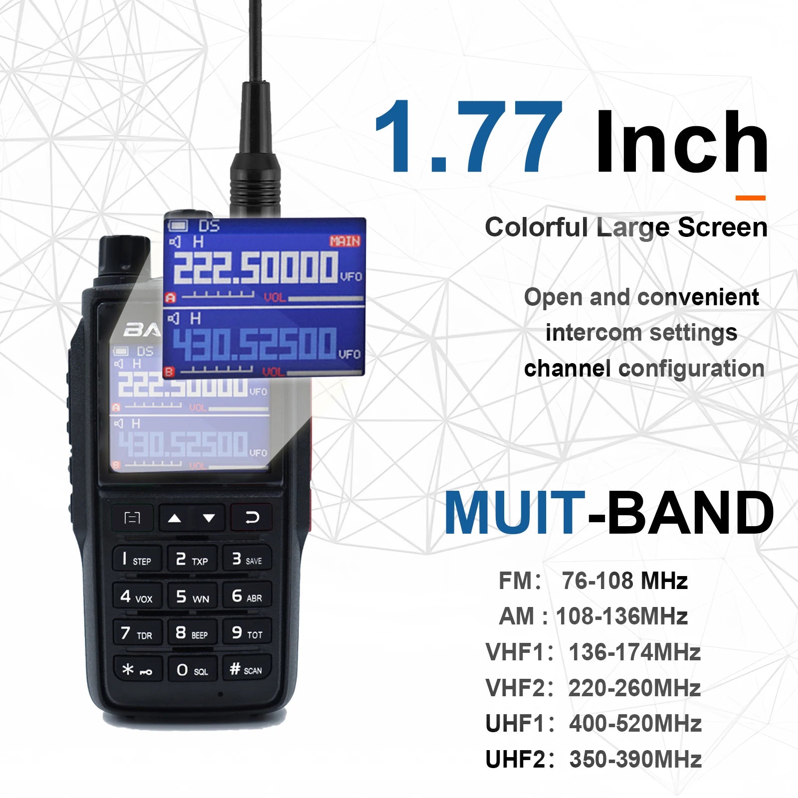Baofeng 1/2PCS UV-22 intercom long-distance USB Type-C large capacity NOAA 999CH FM two-way radio