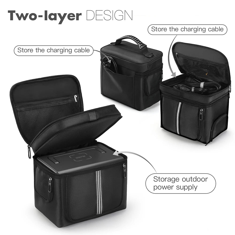 Portable Travel Case Waterproof Power Station Storage Case Protective Storage Bag for BLUETTI Solar Generator EB3A 268Wh LiFePO4