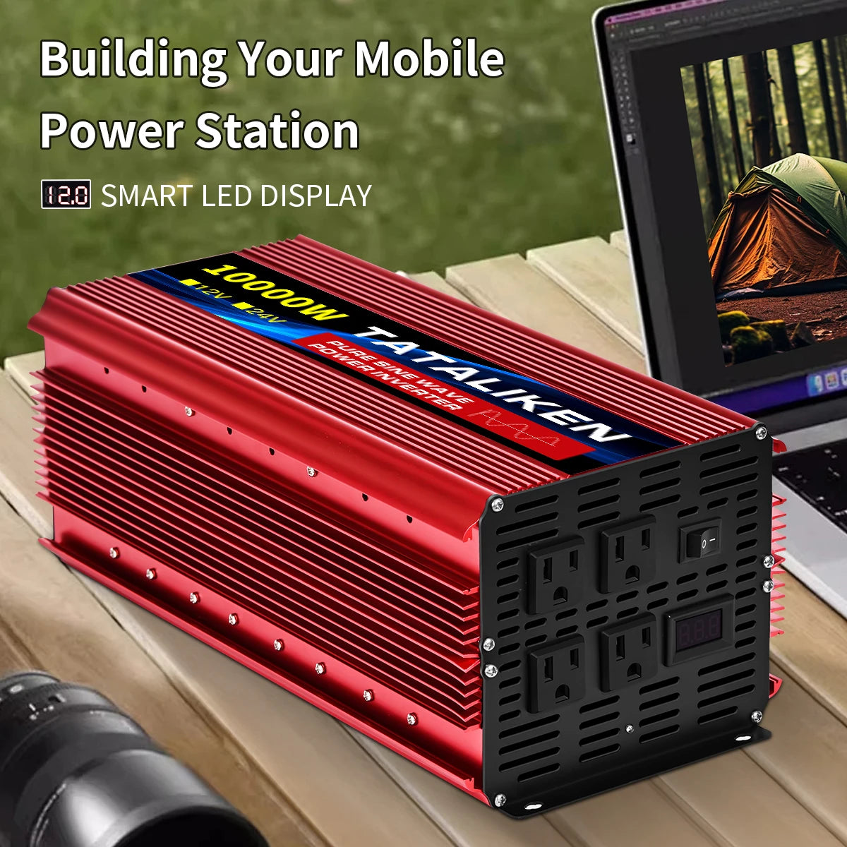 1000W/22000W/3000W/4000W 2 Sockets  Household Car Inverter DC12V to AC110V Pure Wave String 60HZ