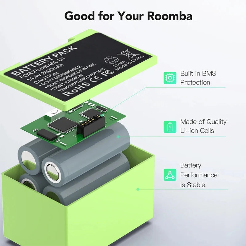 New 14.4V 2600mAh/3200MAH i7 Battery Replacement for iRobot Roomba e & i Series i7+ e5 7150 7550 i3 3150 i3+ 3550 i4 4150 Part