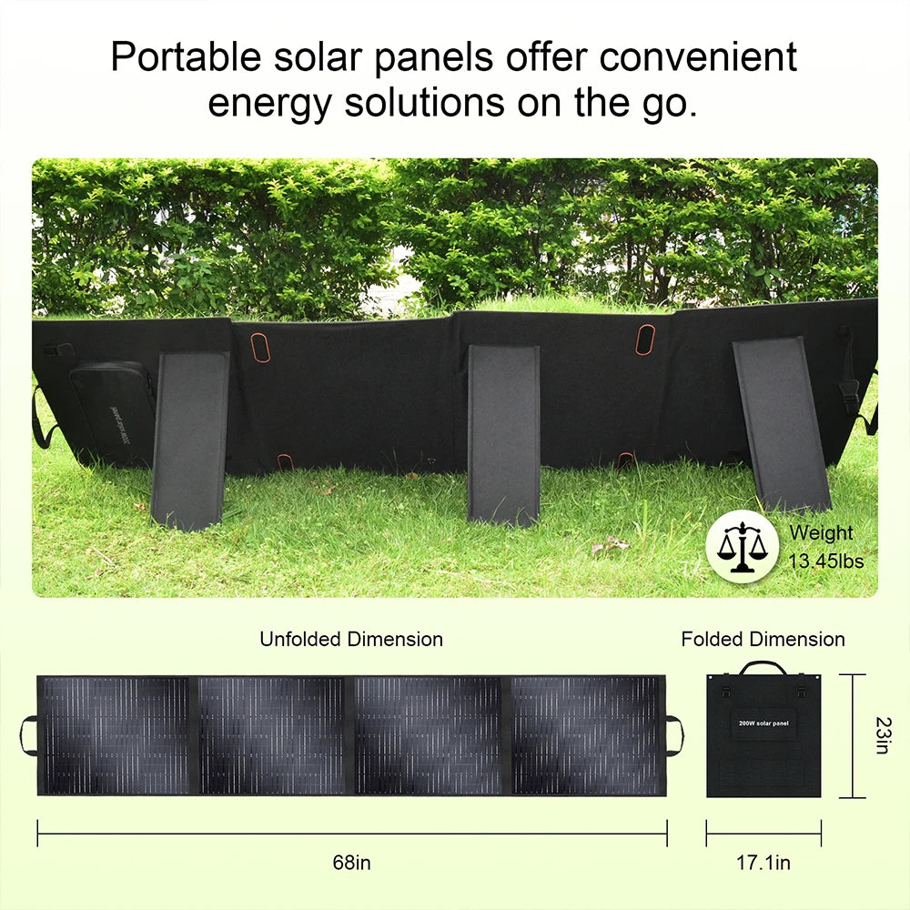 Solar Generator 2160WH 2304WH Long-life LiFePO4 Portable Power Station & 200W Solar Panel  for Home Campervan Up to 2400W Output