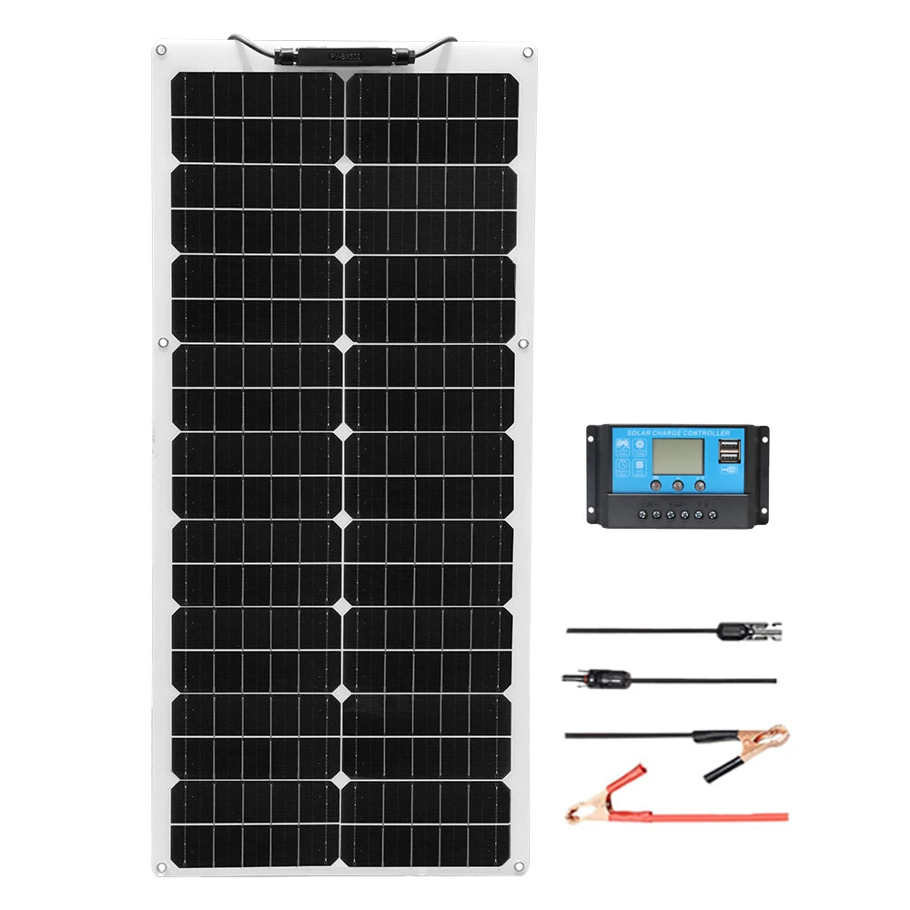 19.8V 50 Watt Flexible Solar Panel 12V 50W Solar Cell Power Generation System Waterproof  Panels For Car/RV/Yacht Battery Charge