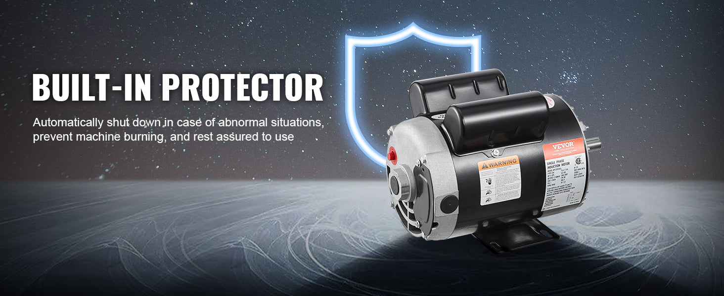 SucceBuy 5HP Air Compressor Motor 230V 17.6Amps Electric Motor 3450RPM 56 Frame 5/8" Keyed Shaft 1.88" Shaft for Air Compressor