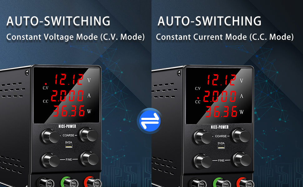 Adjustable Lab Power Supply 30V10A 5A 120V Switching Bench Power Supplies DC Power Supply USB Interface Repair Voltage Regulator